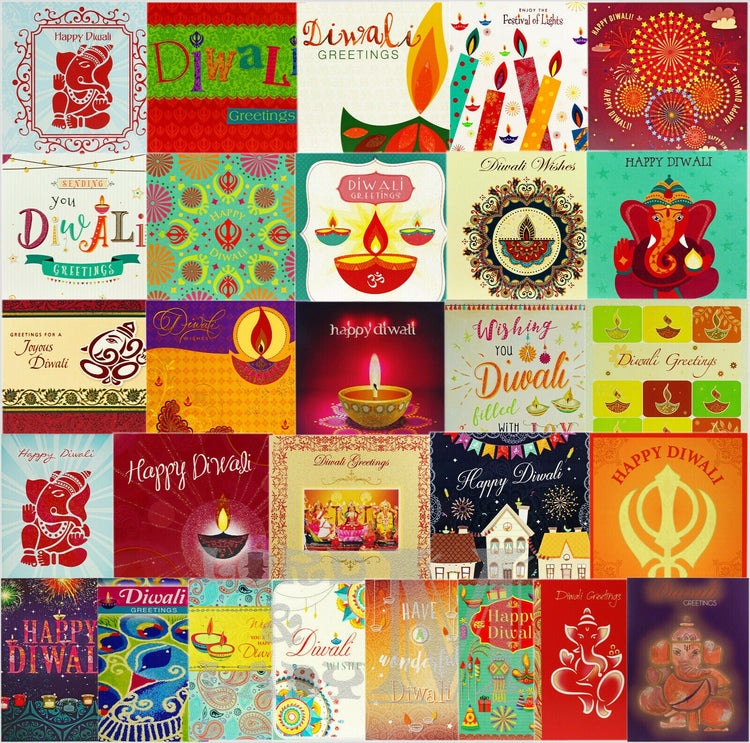 Collage of Diwali and Rakhi Greeting Cards