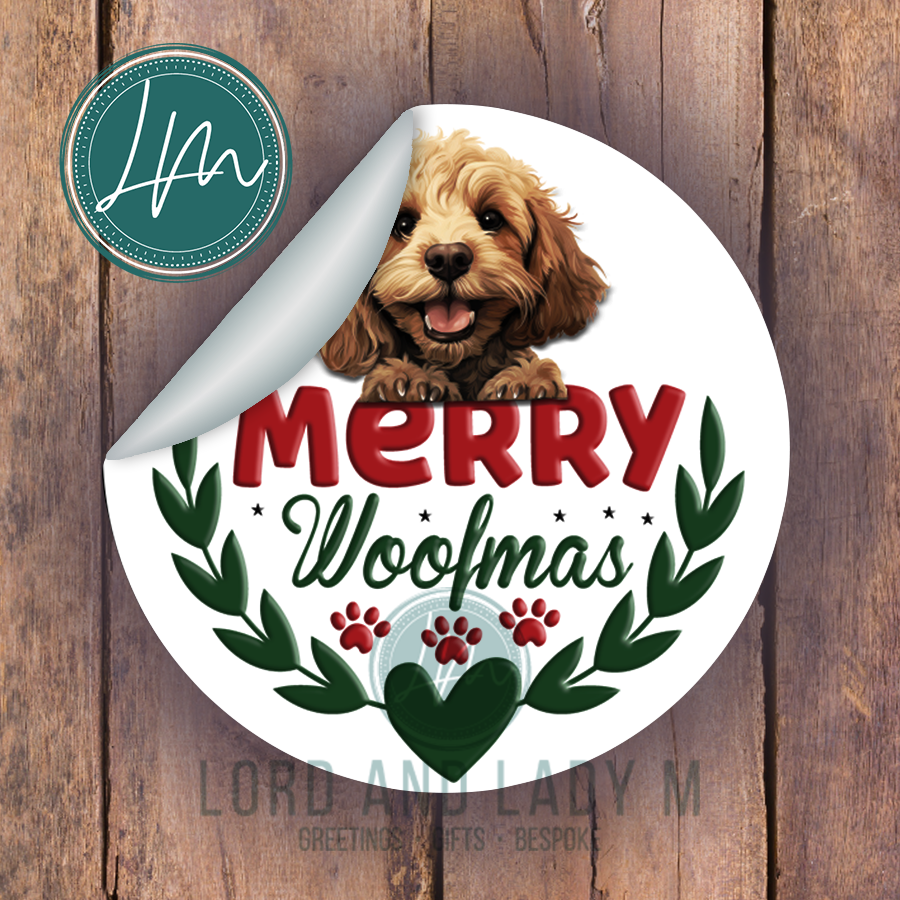 Merry Woofmas Stickers | Festive Sticker Sheet For Dog Lovers