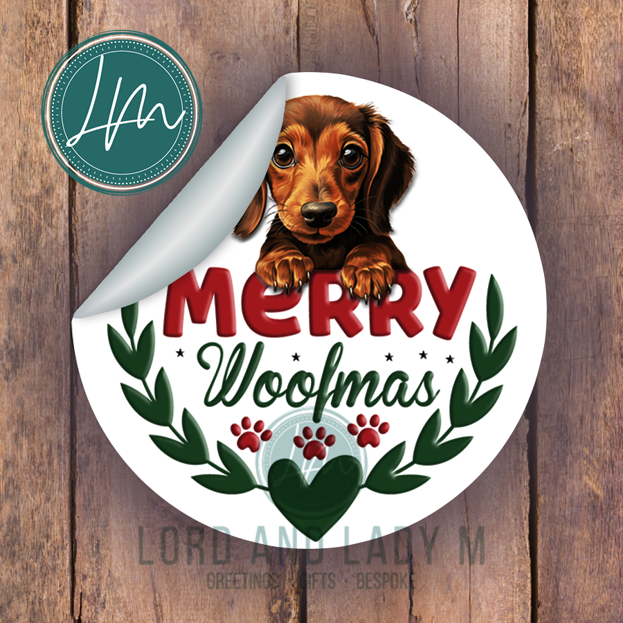 Merry Woofmas Stickers | Festive Sticker Sheet For Dog Lovers