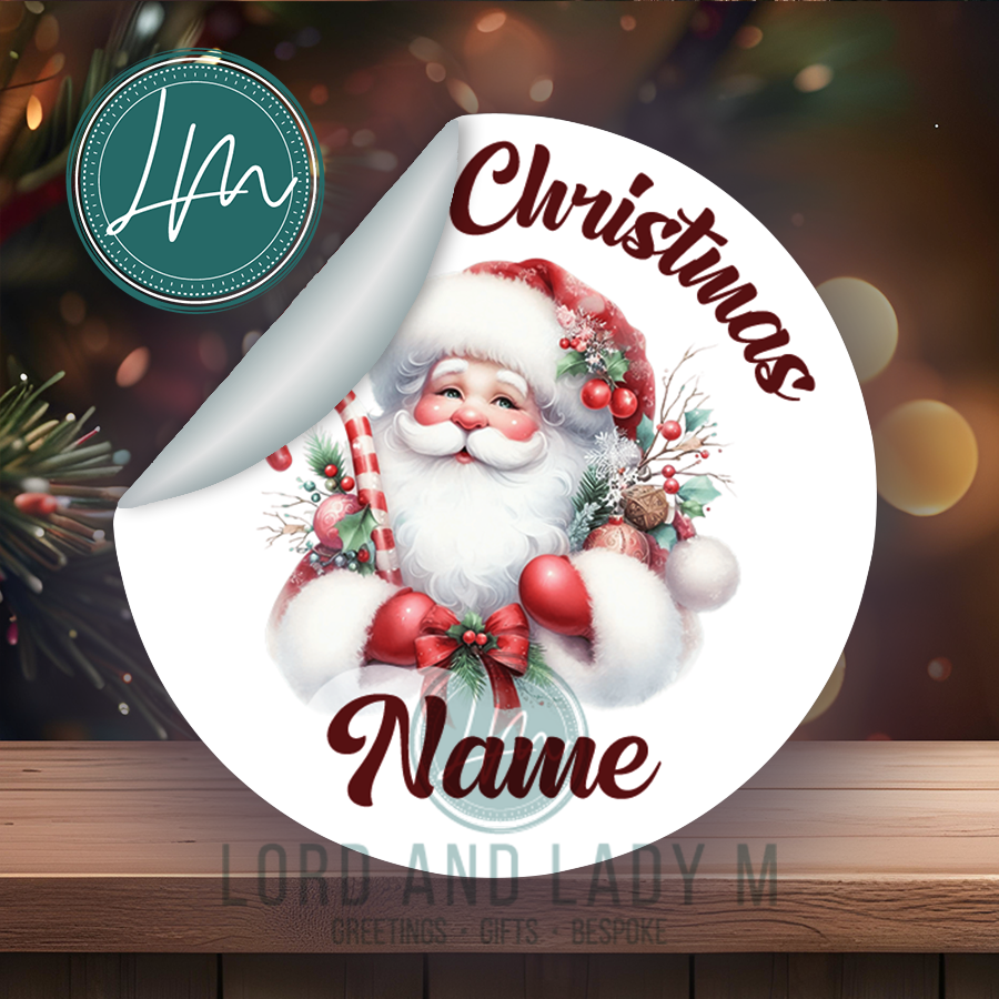 Personalised Christmas Stickers | Traditional Father Christmas