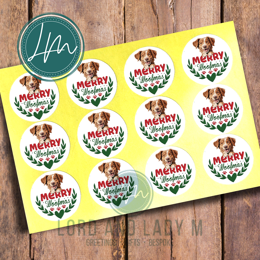 Merry Woofmas Stickers | Festive Sticker Sheet For Dog Lovers