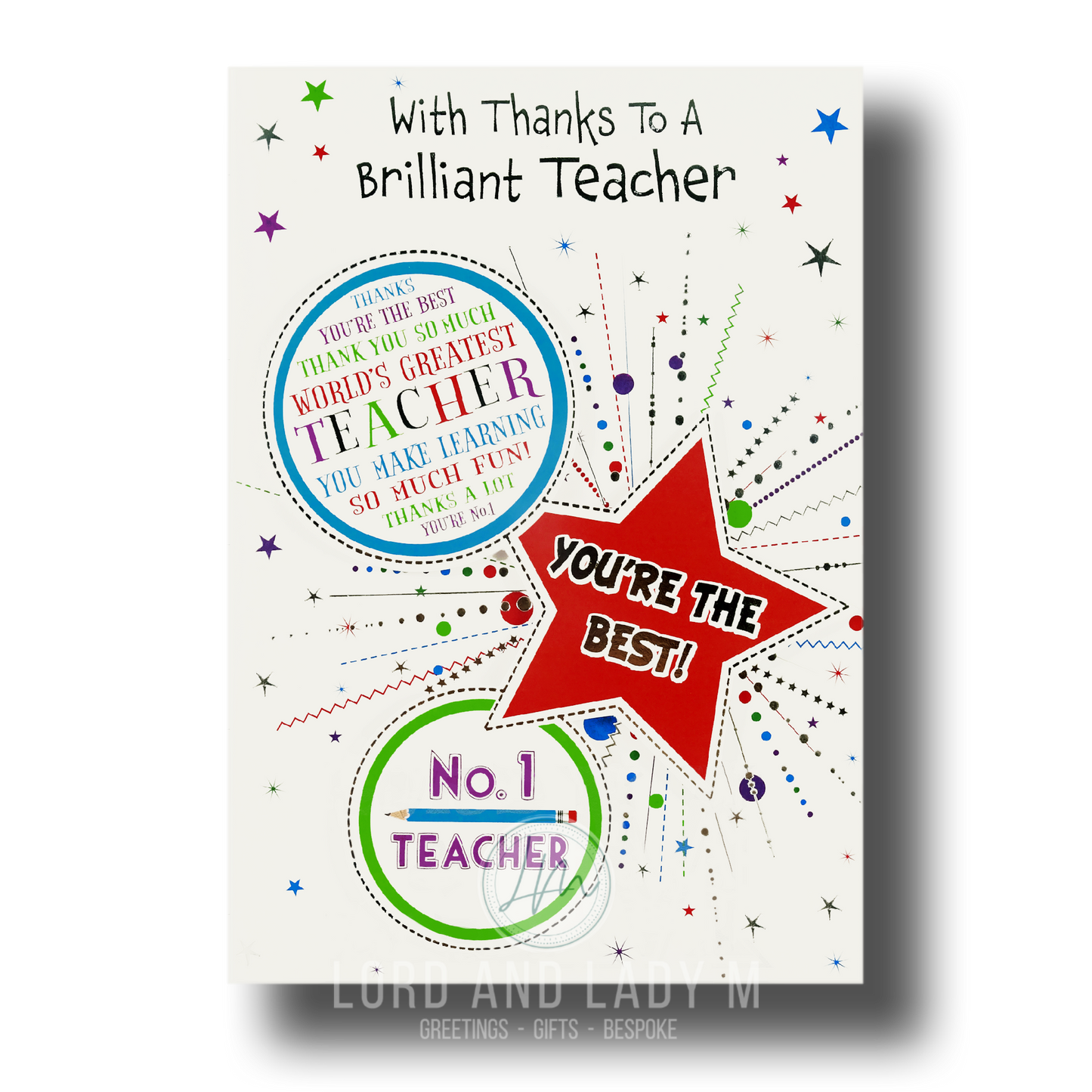 19cm - With Thanks To A Brilliant Teacher - BGC