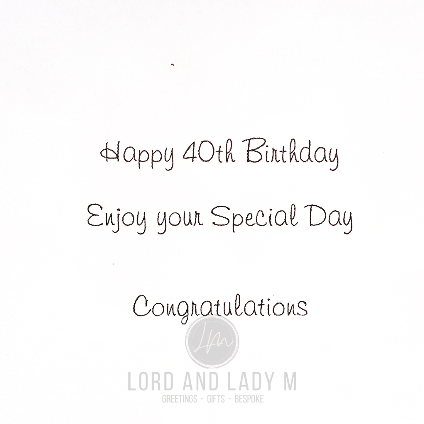 21cm - Happy Birthday 40 Fab & Forty - P