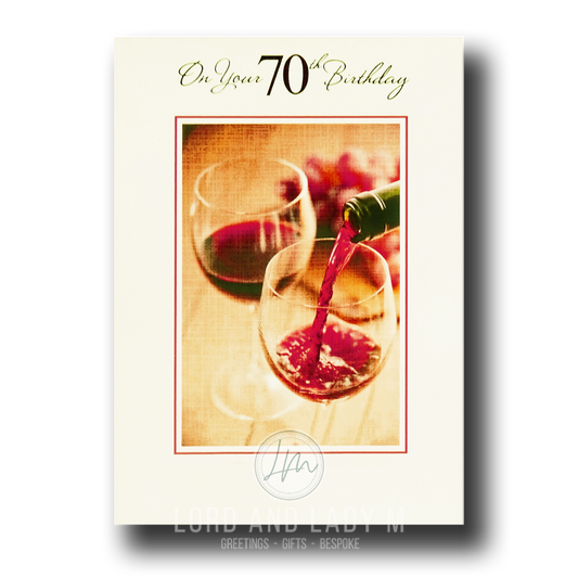 19cm - On Your 70th Birthday - Red Wine - E