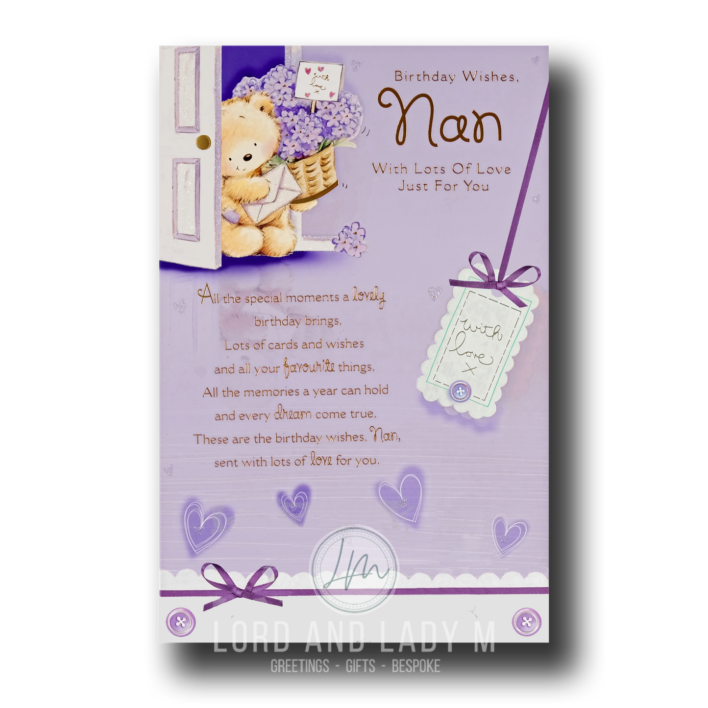 27cm - Birthday Wishes, Nan ... - Lge Let - E