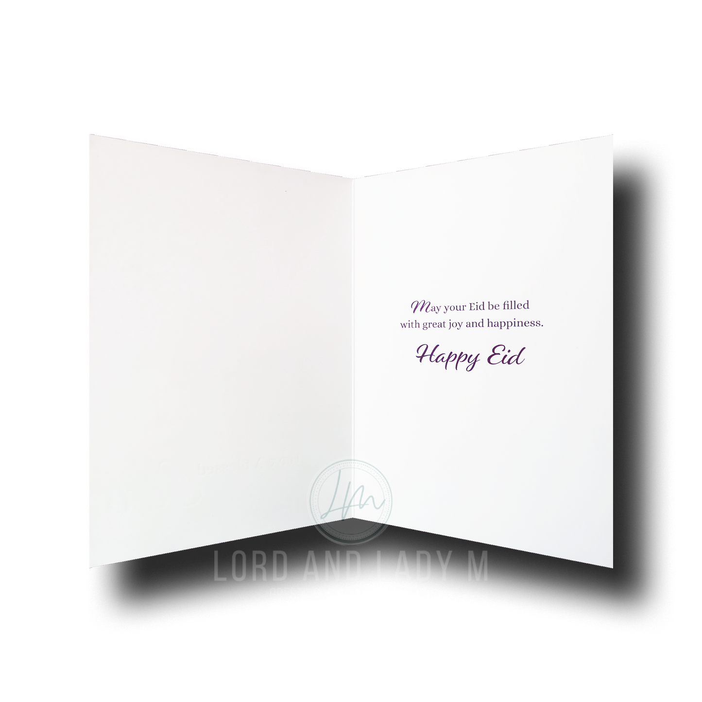 19cm - Have a Blessed Eid - Purple & Gold Greeting Card - BGC