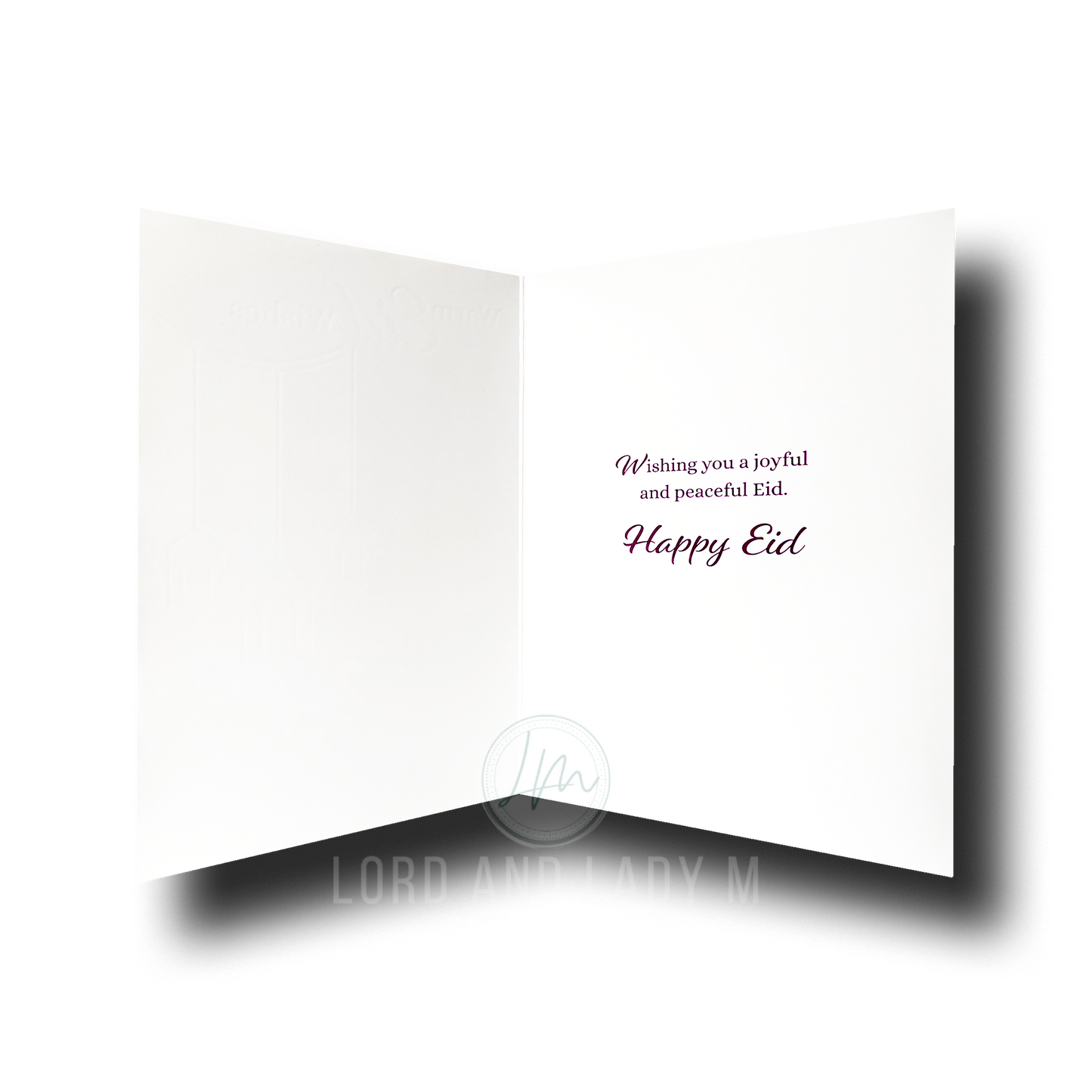 19cm - Warm Eid Wishes - Purple Teal Ombre & Gold Greeting Card - BGC