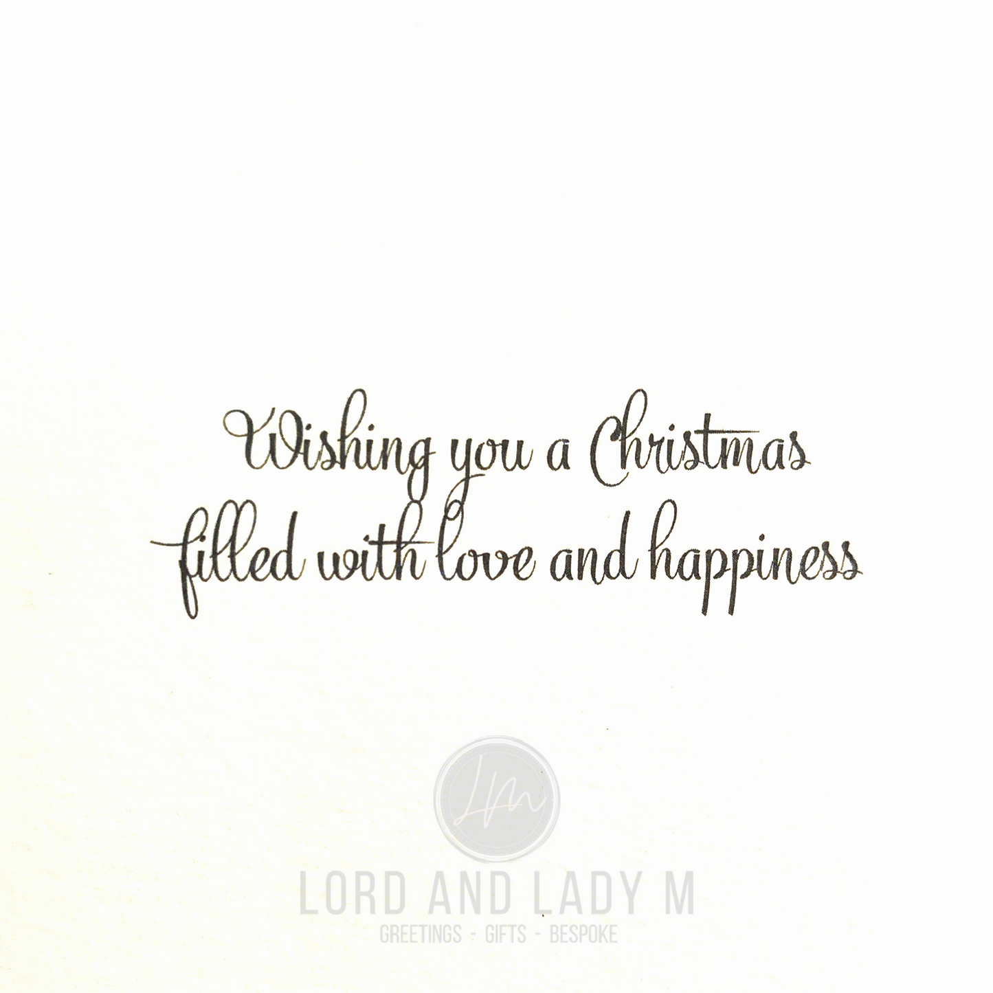 Close-up image of the sentiment inside the Christmas card “To my Wonderful Wife".