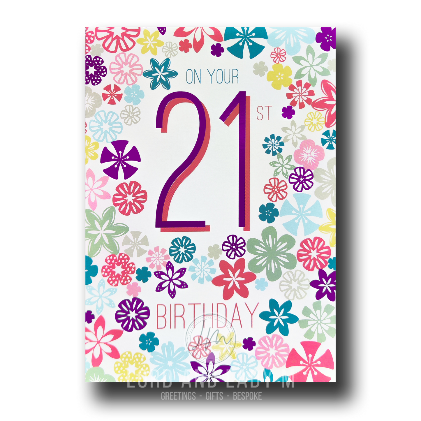 19cm - On Your 21st Birthday - Green Teal Peach