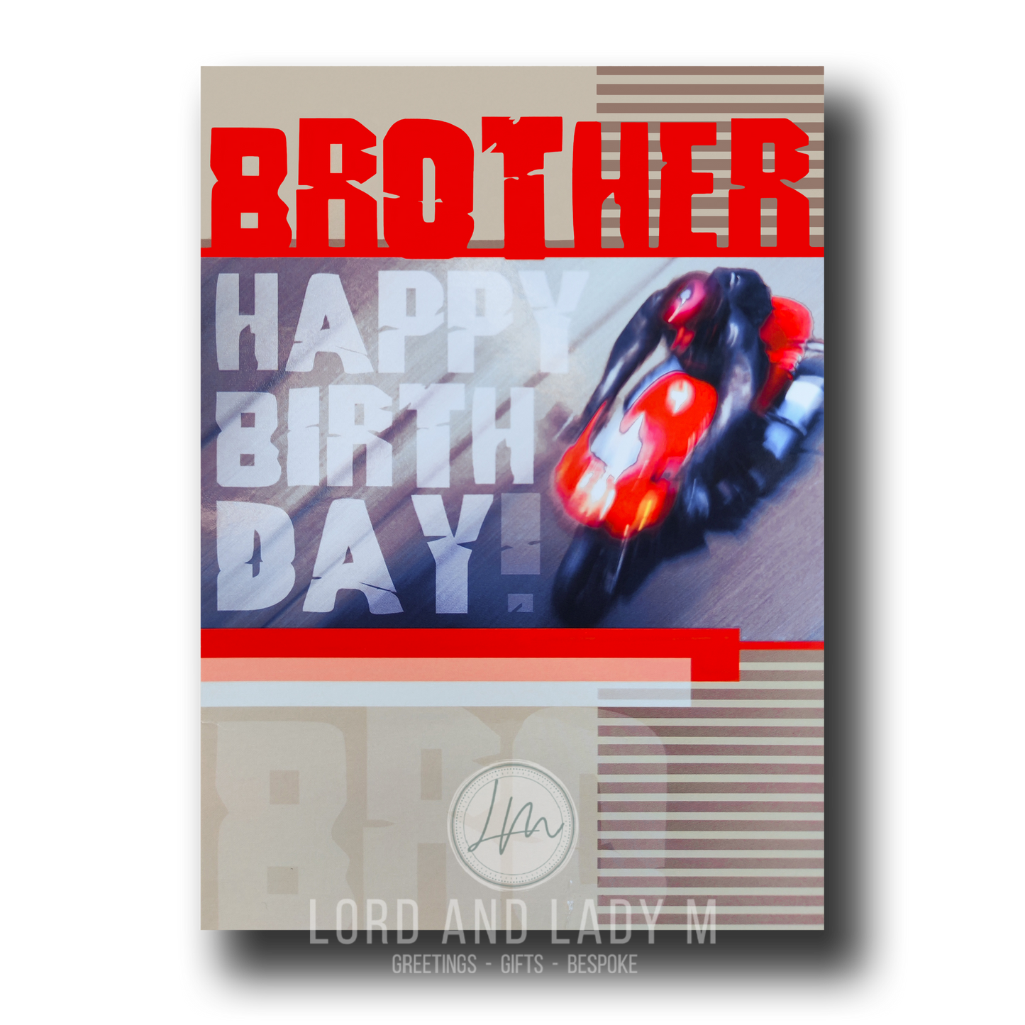19cm - Brother Happy Birthday - Motorbike