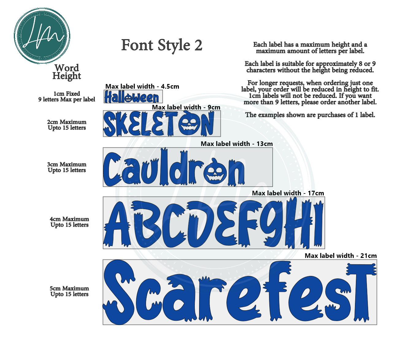 Vinyl Name Word Sticker - Halloween Horror Theme Spooky Pumpkin Lettering