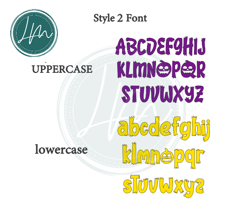 Vinyl Name Word Sticker - Halloween Horror Theme Spooky Pumpkin Lettering