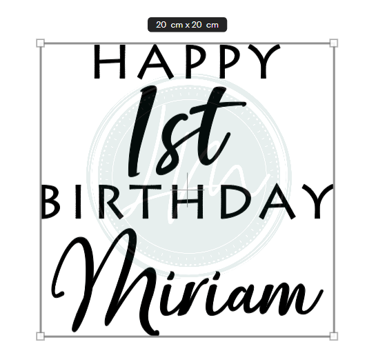 20cm Personalised Happy Birthday Adhesive Vinyl Decal | Custom Elegance