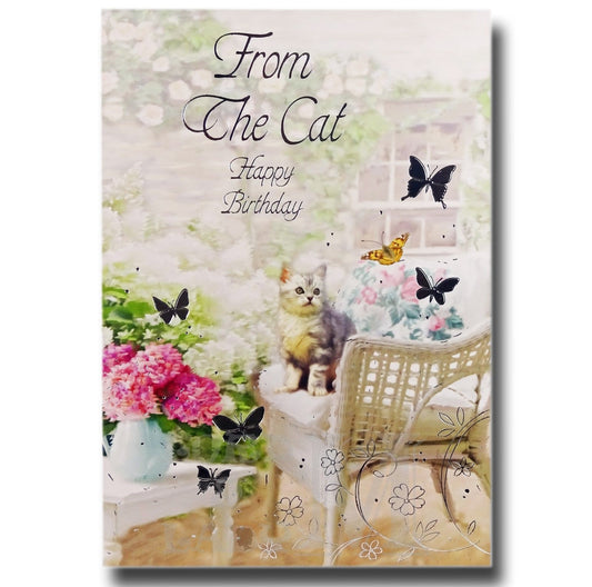 19cm - Cat And Butterflies - DGC