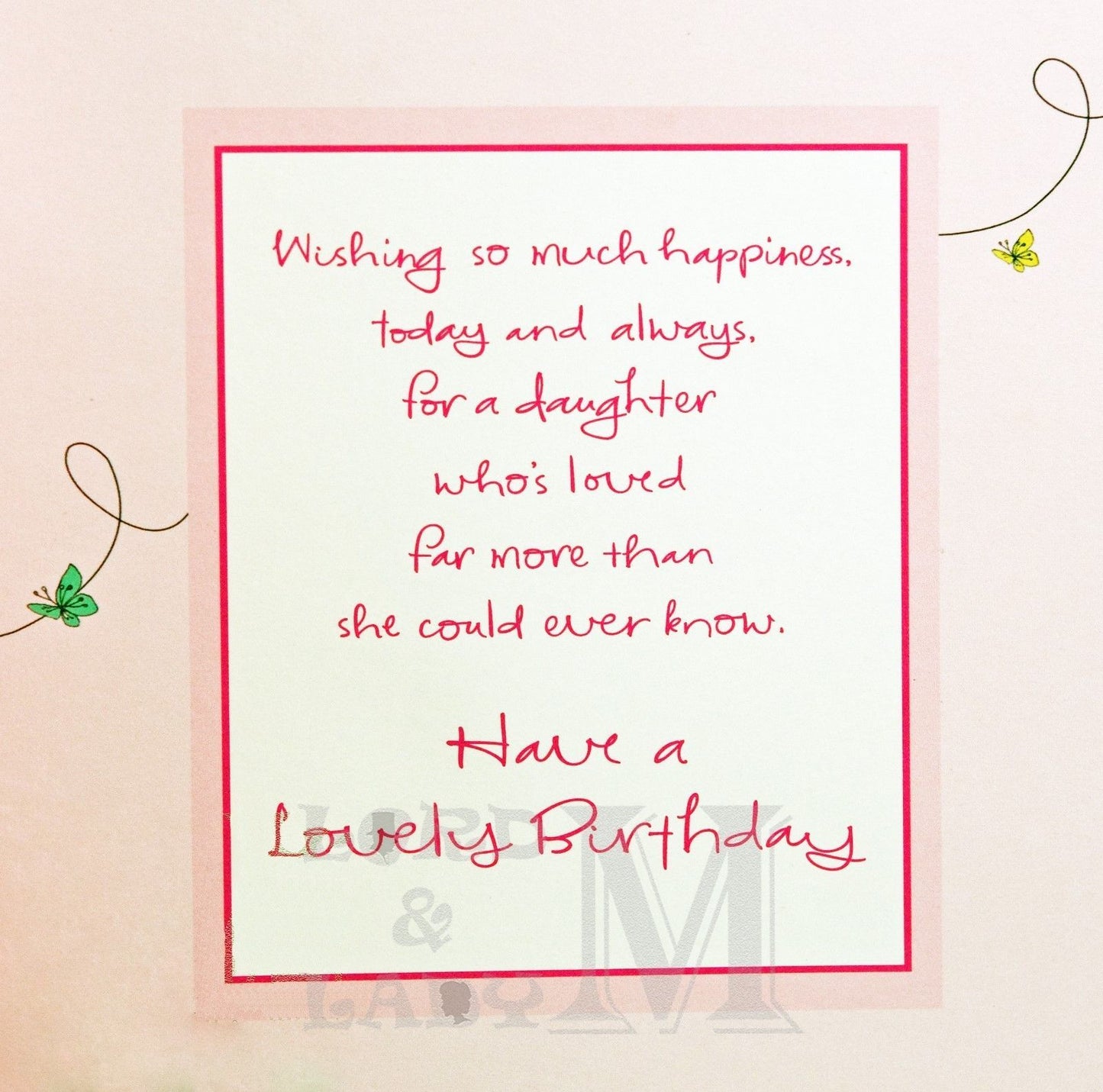 26cm - With Love Daughter - Lge Let - H