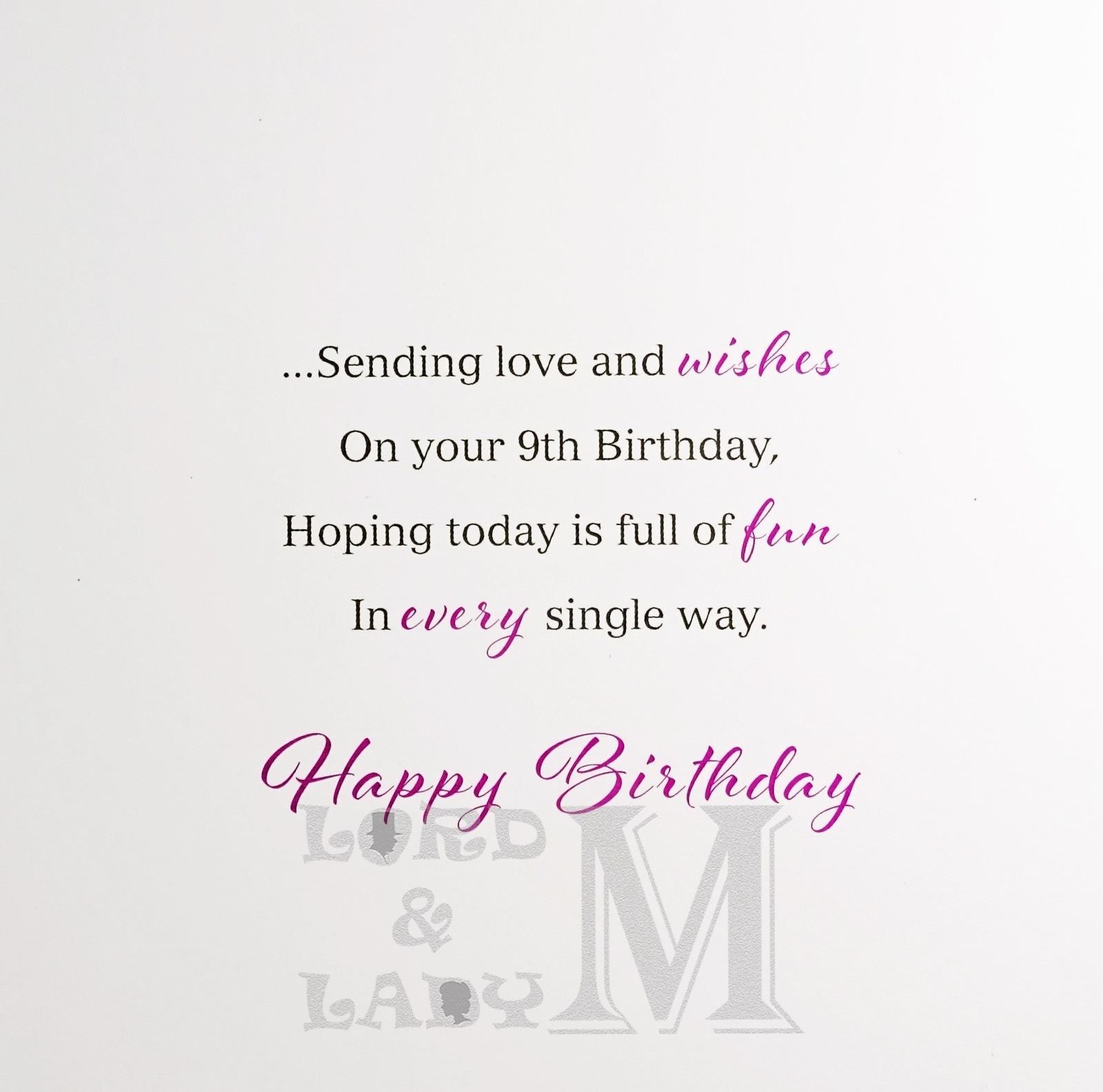 23cm - For A Precious Daughter On Your 9th ... - E