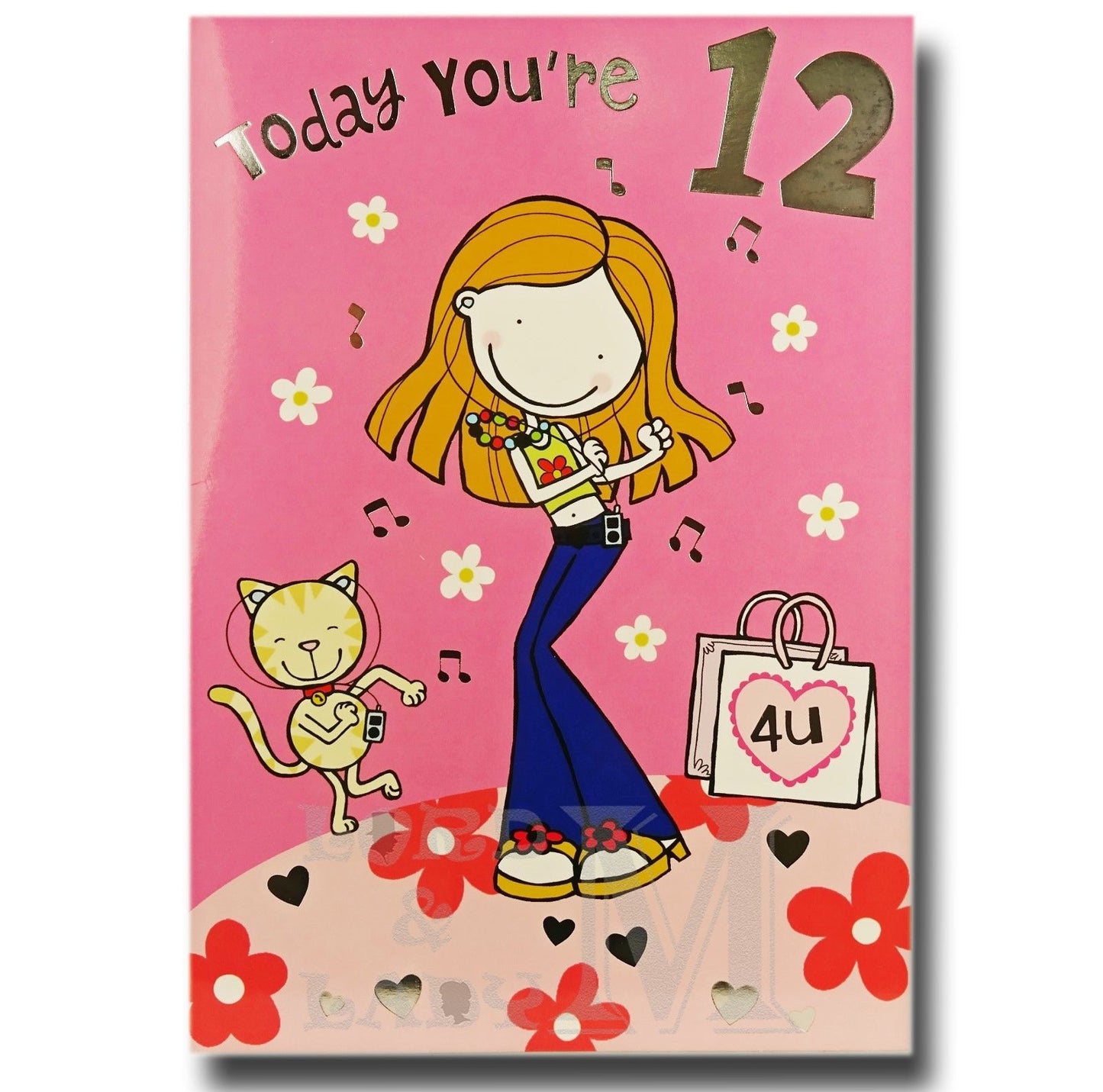 19cm - Today You're 12 - Girl Silver Details - E