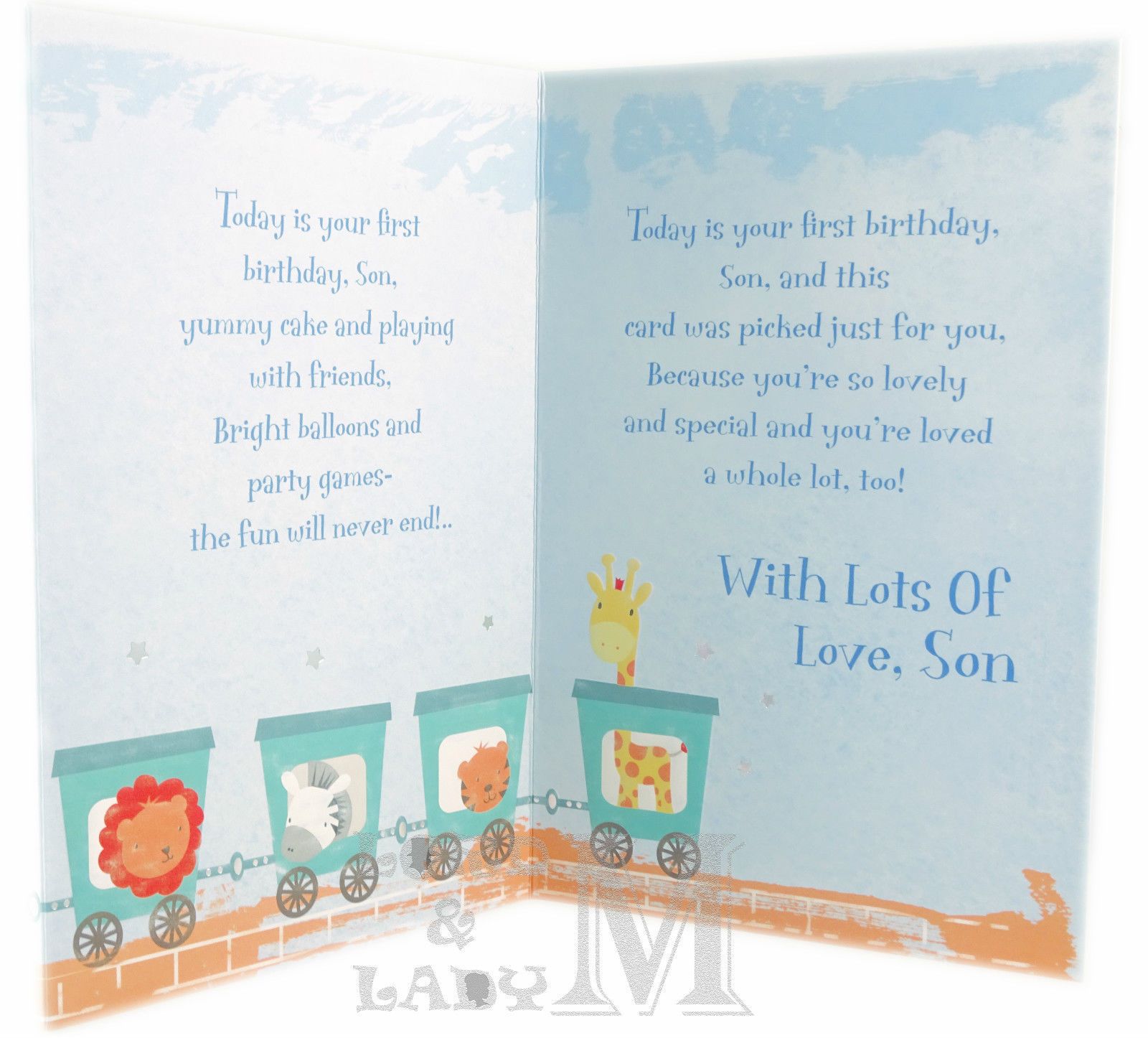 23cm - ... Special Son ..- Train Zoo Animals - DGC