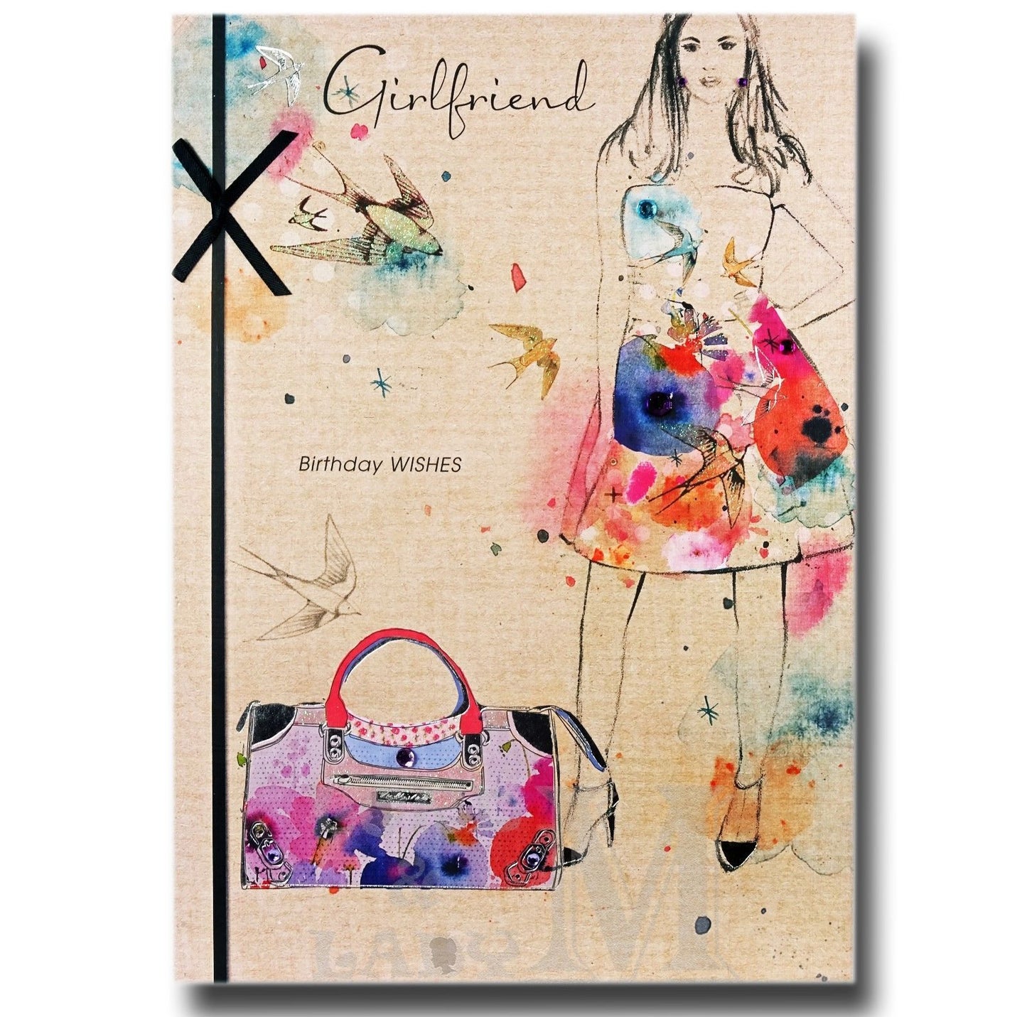 25cm - Girlfriend Birthday Wishes - Lge Let - E
