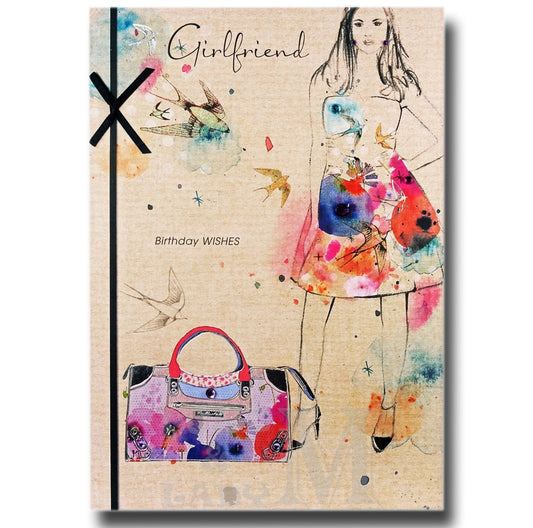 25cm - Girlfriend Birthday Wishes - Lge Let - E