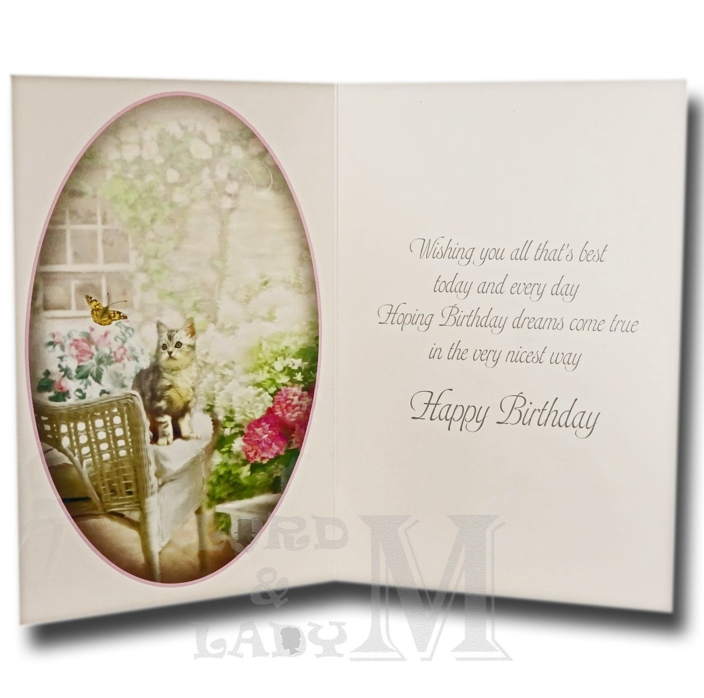 19cm - Cat And Butterflies - DGC