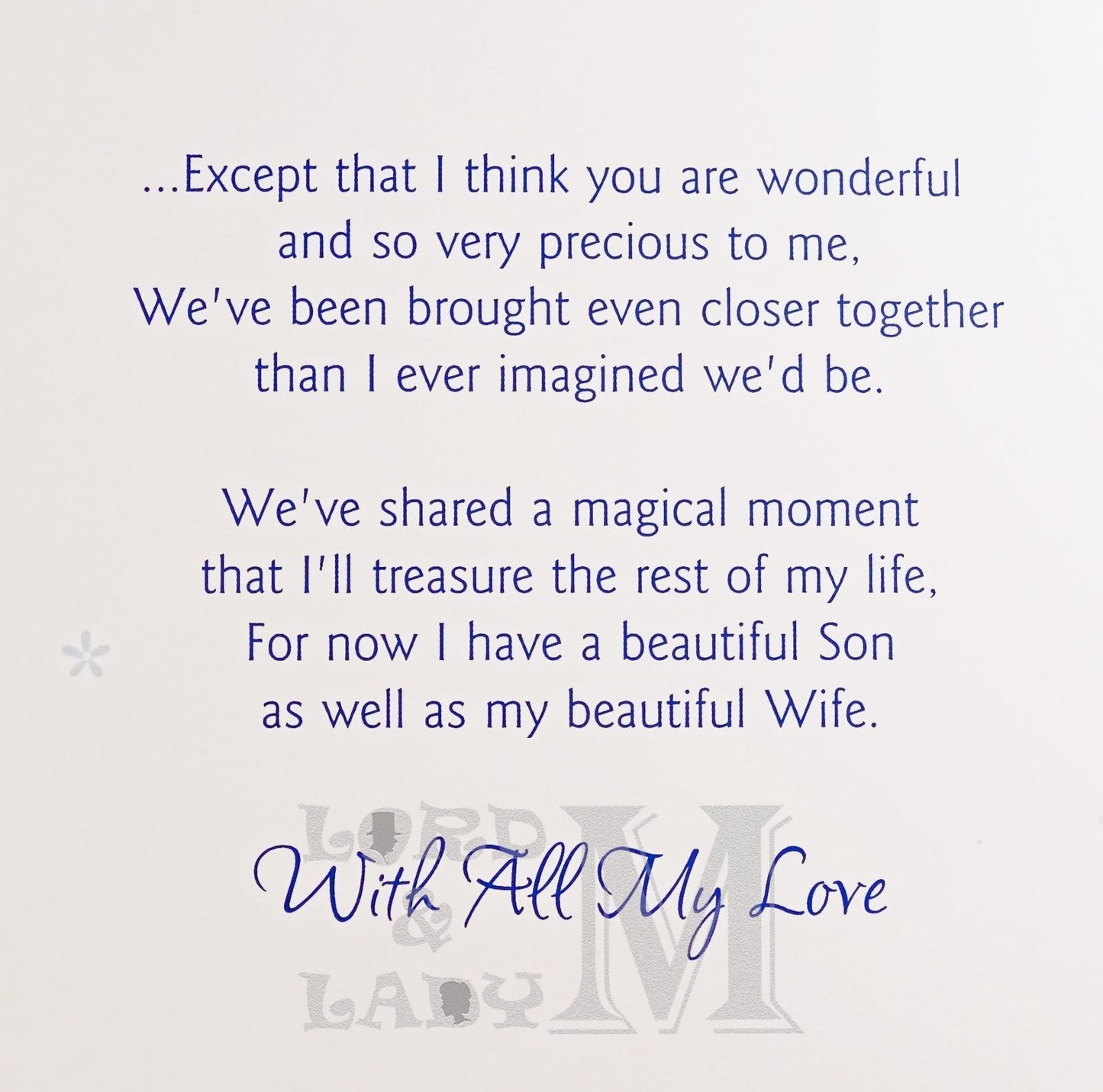 22cm - For My Wife On The Birth Of Our Son - CWH