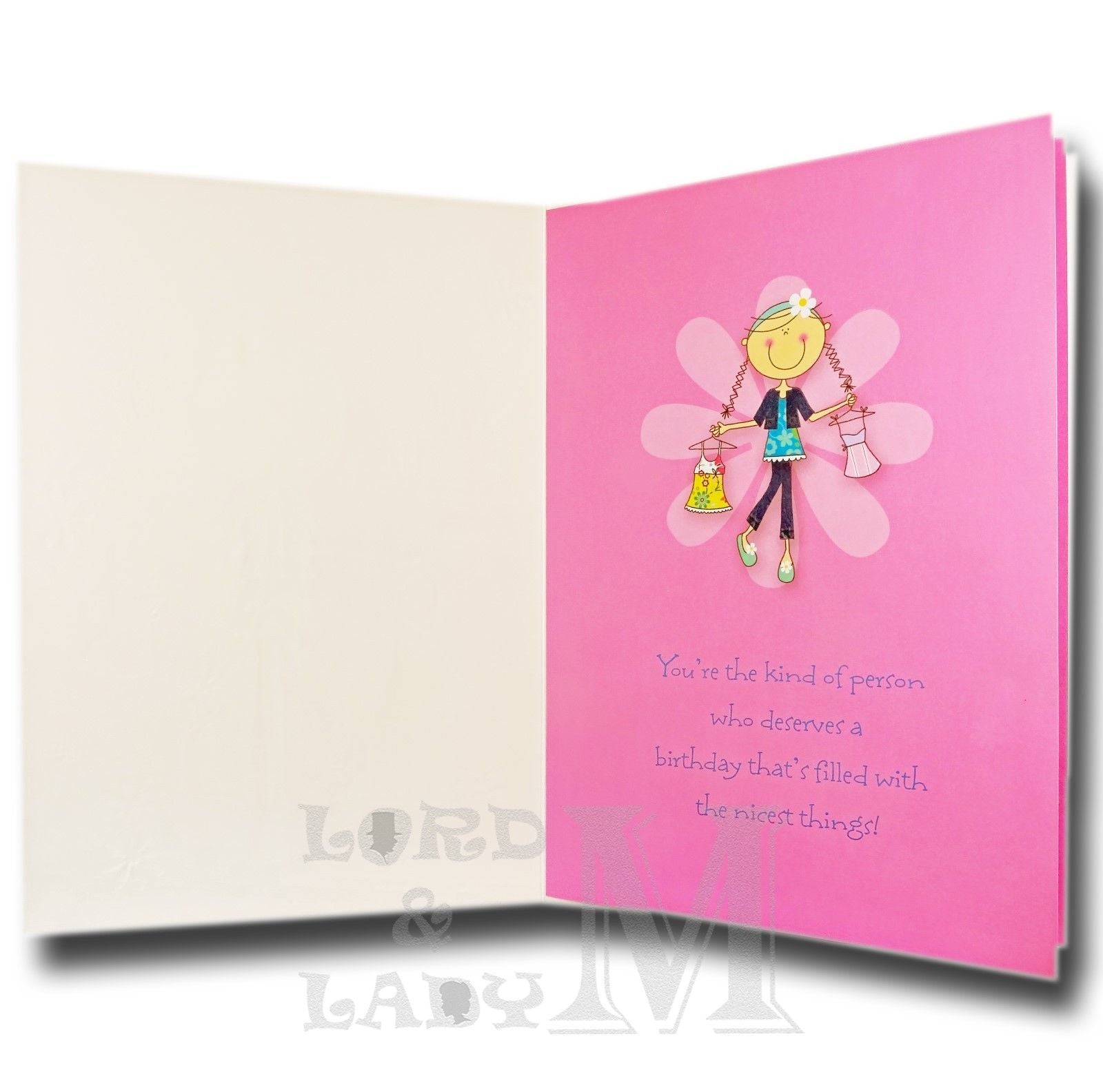 25cm - Birthday Wishes Niece - Pink - Lge Let - E