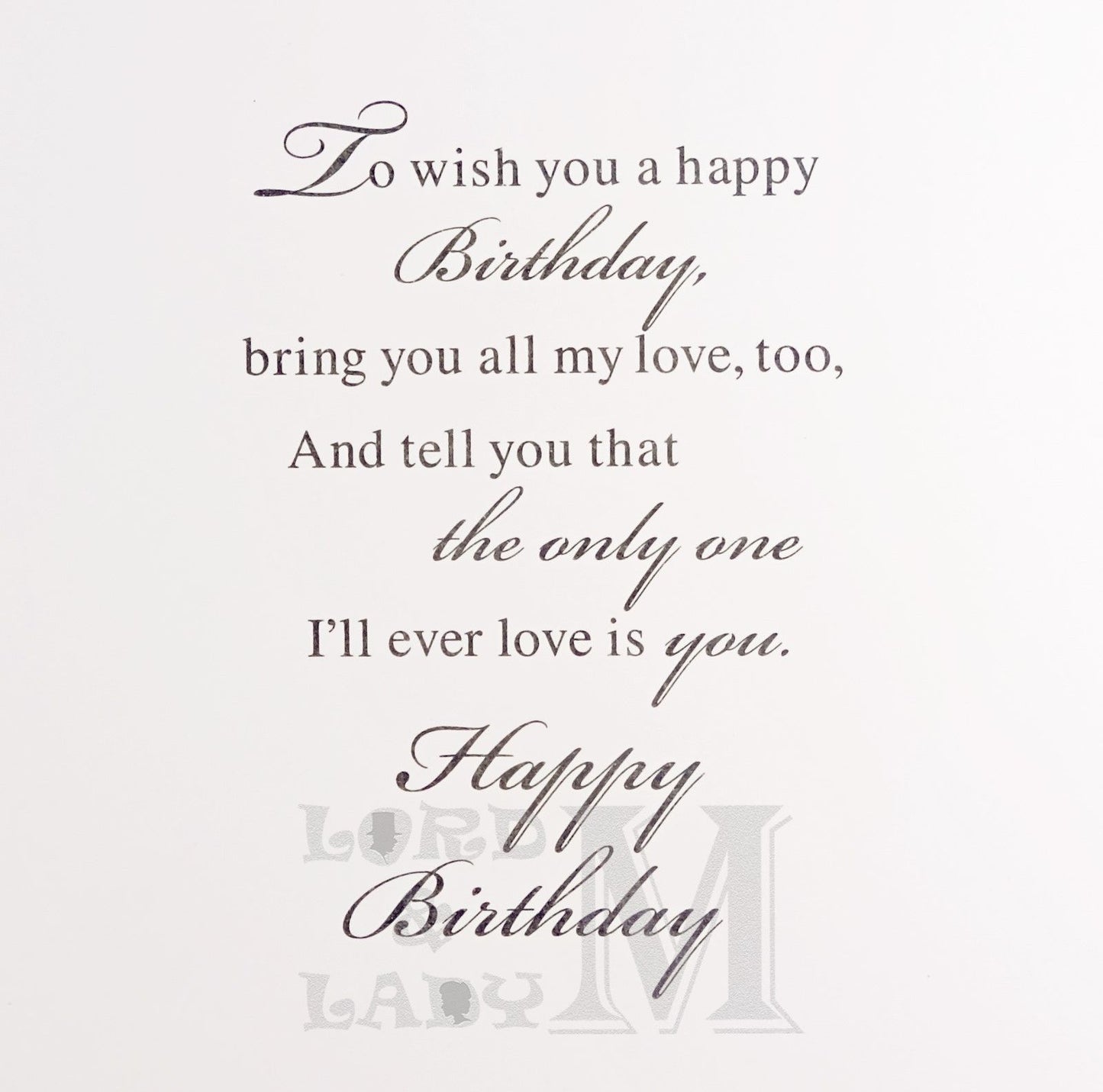 23cm - To My Girlfriend Just For You - E