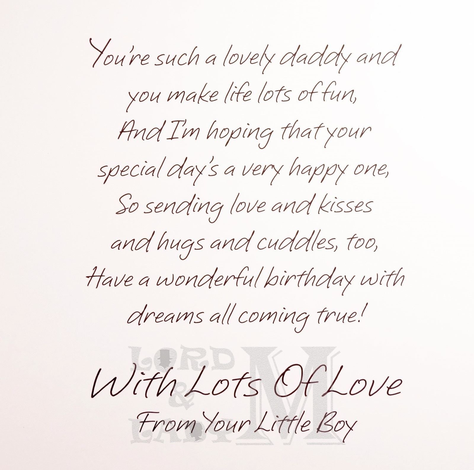 27cm - Birthday Wishes Daddy - Lge Let - DGC