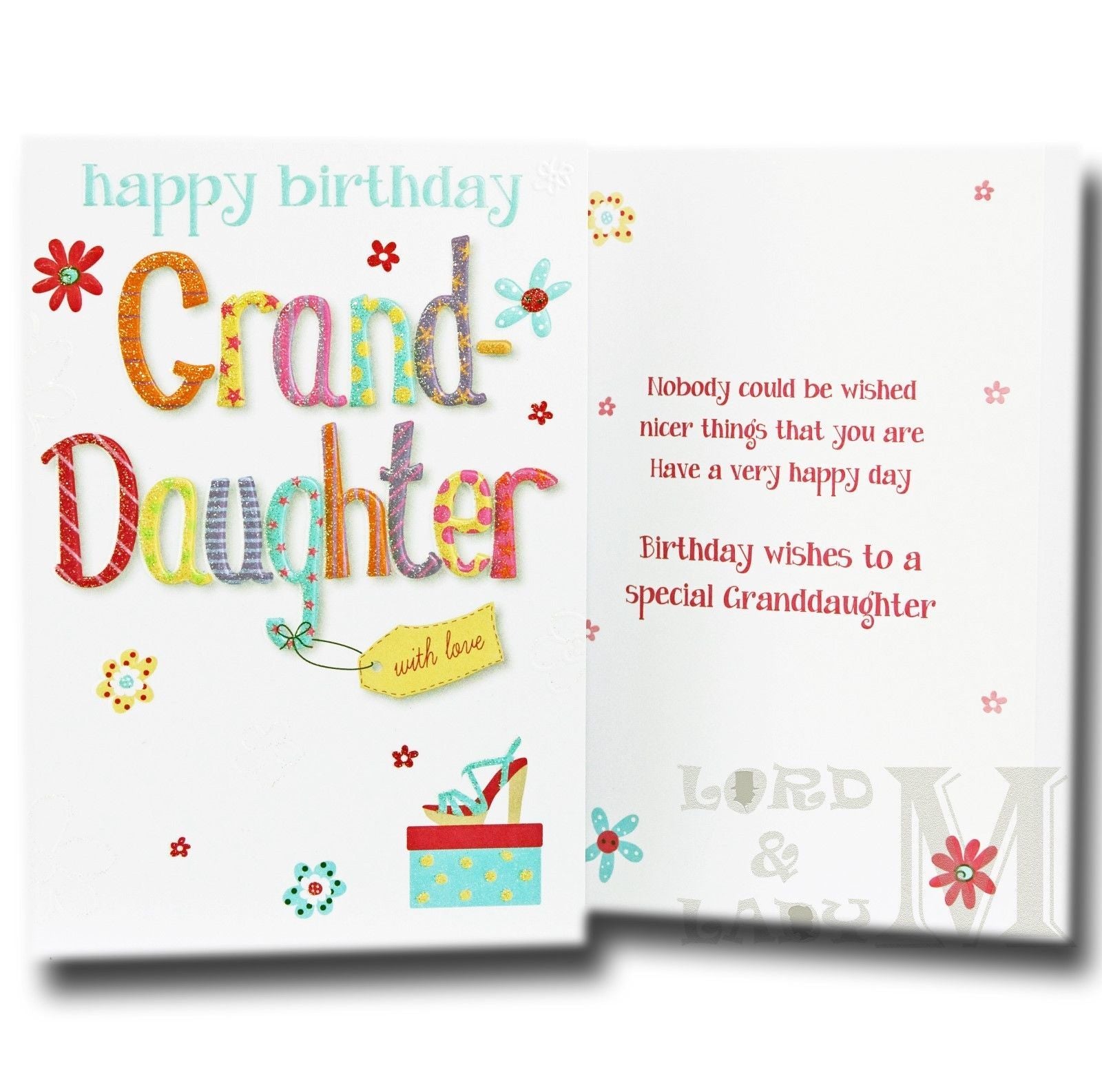 19cm - Happy Birthday Granddaughter With Love - H