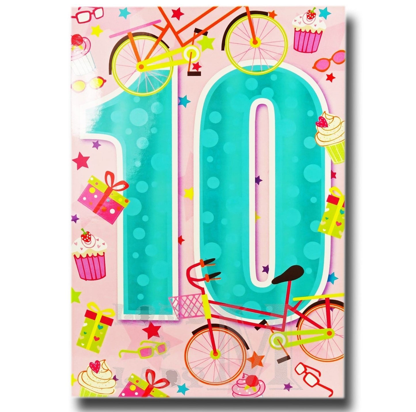 20cm - 10 - Pink Cupcakes Bike Gifts Glasses - E