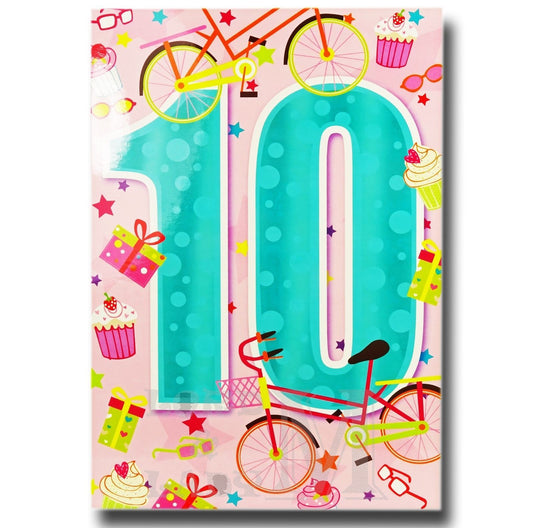 20cm - 10 - Pink Cupcakes Bike Gifts Glasses - E