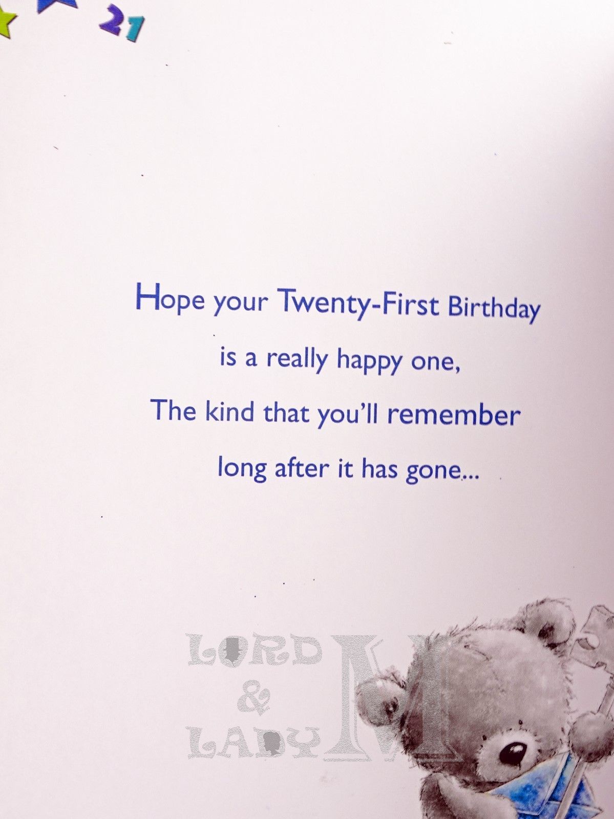 23cm - Son 21 Twenty One Today - Cute Bear - P