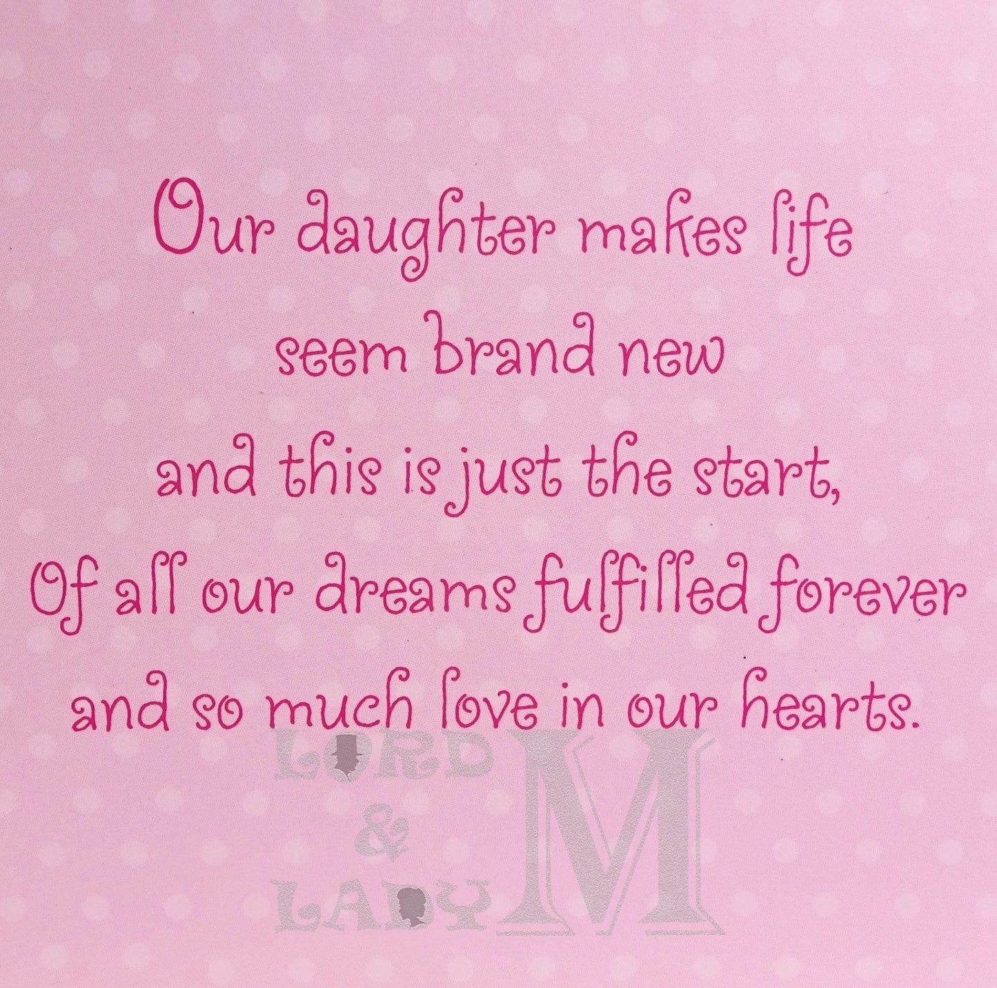 23cm - On The Birth Of Our Beautiful Daughter - P