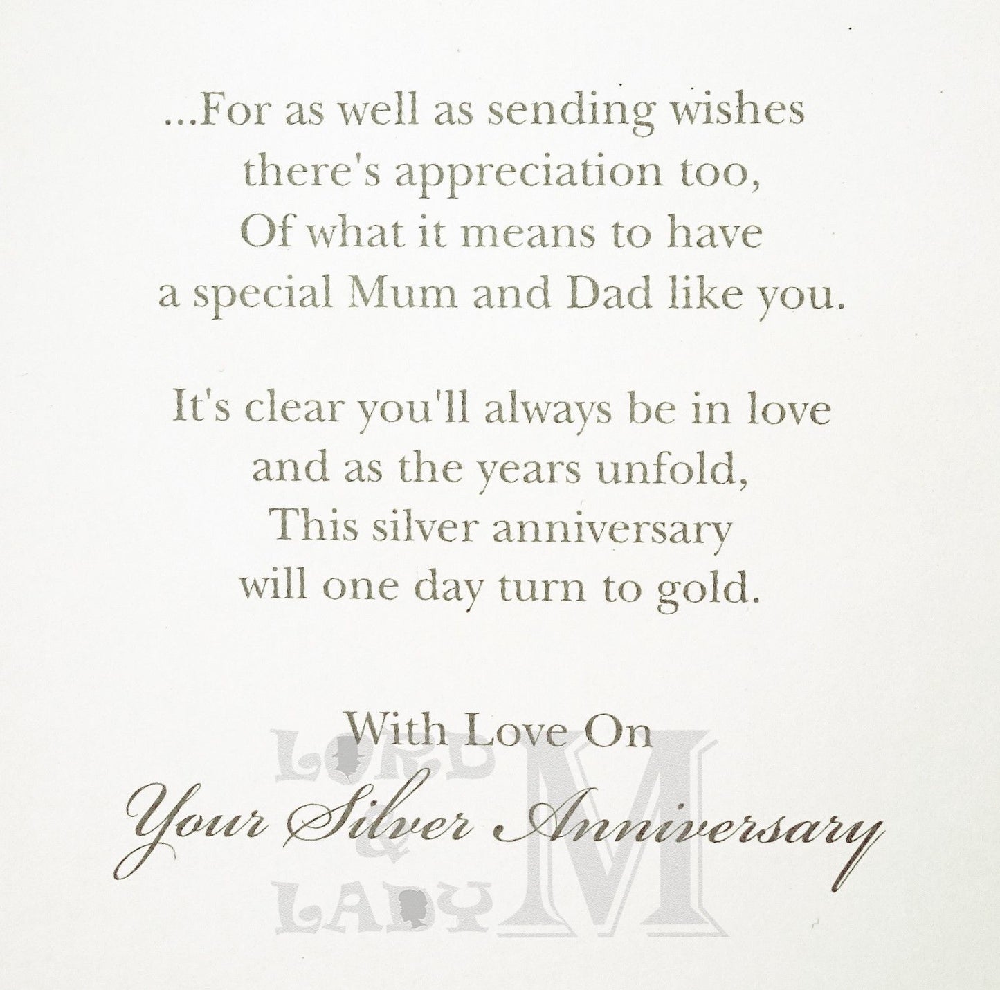 22cm - Mum & Dad On Your Silver Anniversary - P