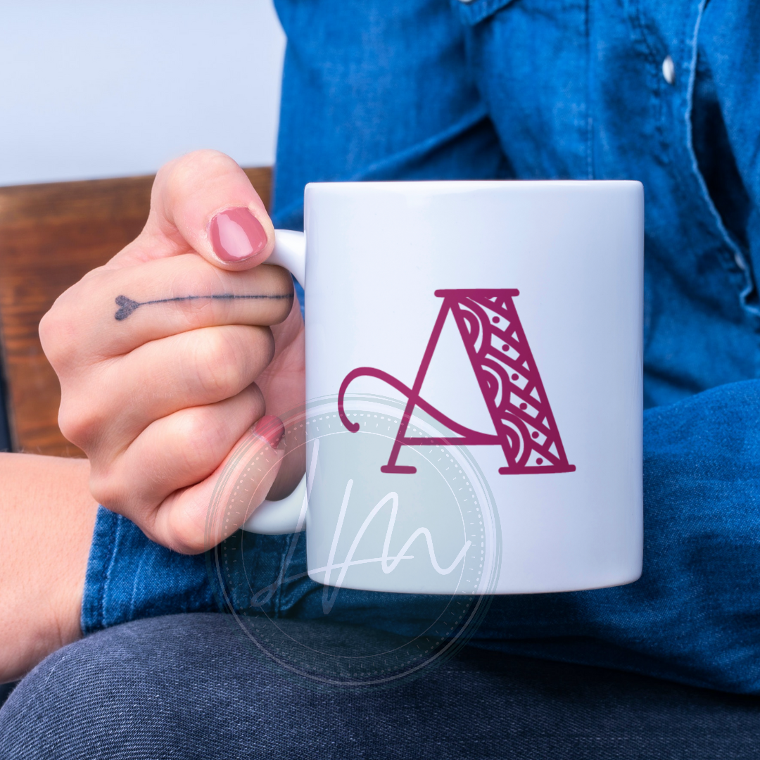Initial Monogram Vinyl Sticker Decal Box Mug Book Shelf Storage Label - Various Sizes