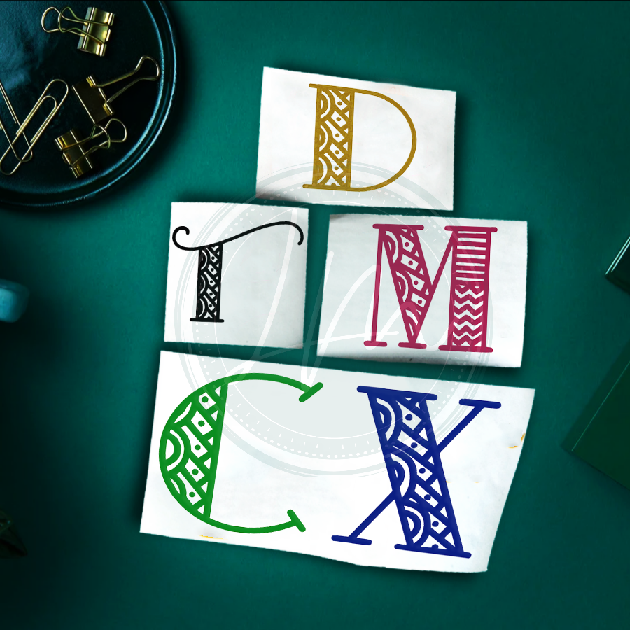 Initial Monogram Vinyl Sticker Decal Box Mug Book Shelf Storage Label - Various Sizes