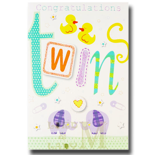 19cm - Congratulations Twins - Ducks - GH