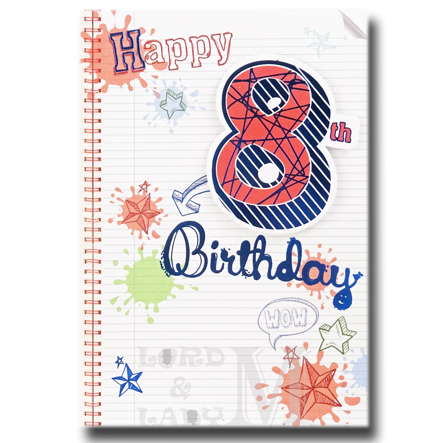 19cm - Happy 8th Birthday Wow - Notebook