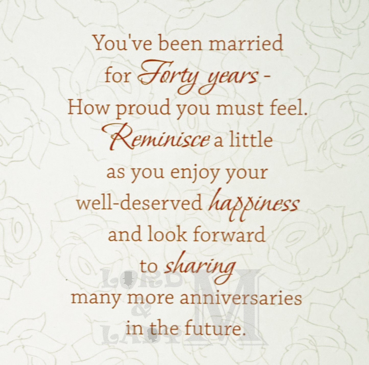 23cm - On Your Ruby Anniversary - P