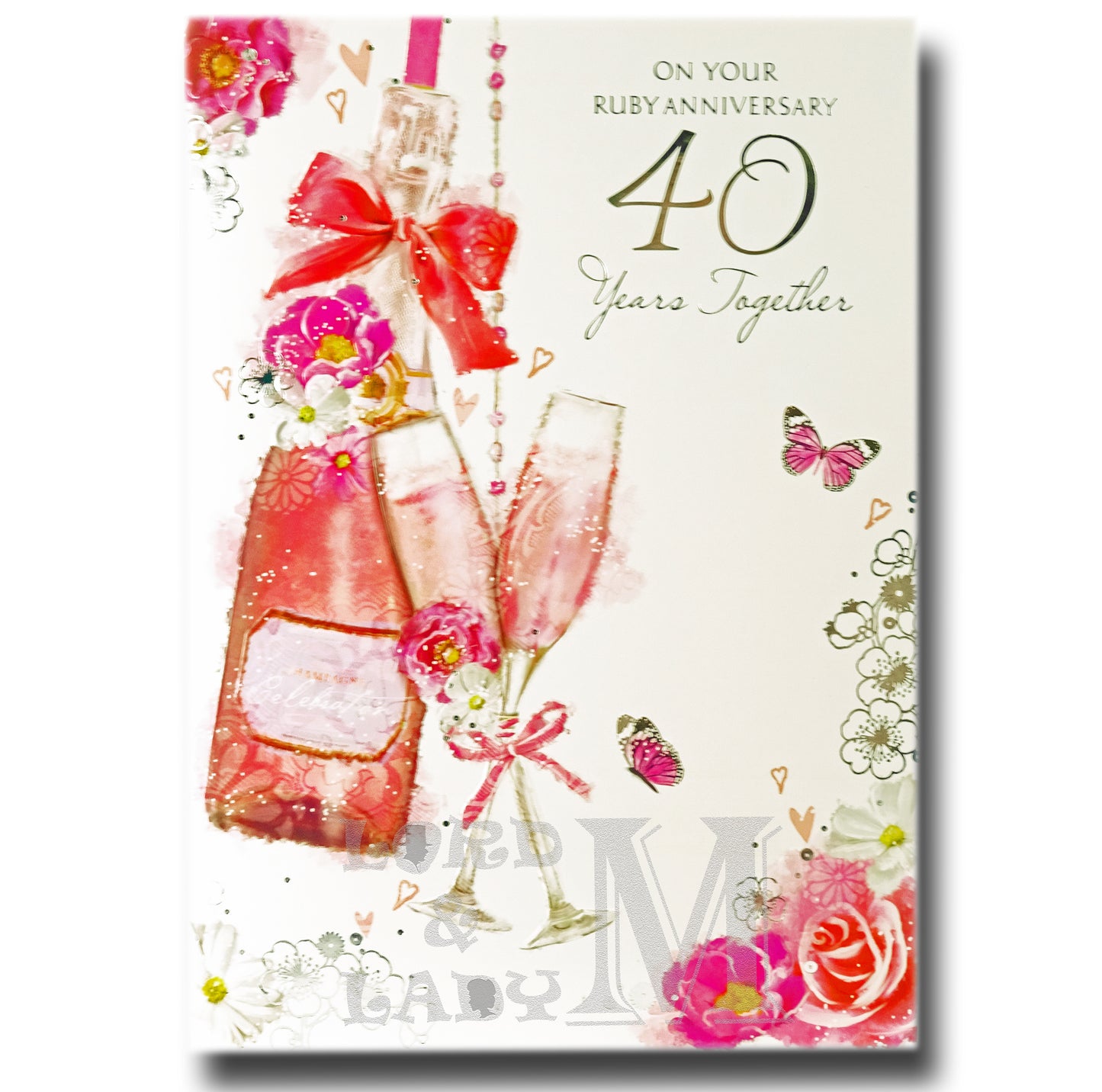 25cm - On Your Ruby Anniversary 40.. - Lge Let - P
