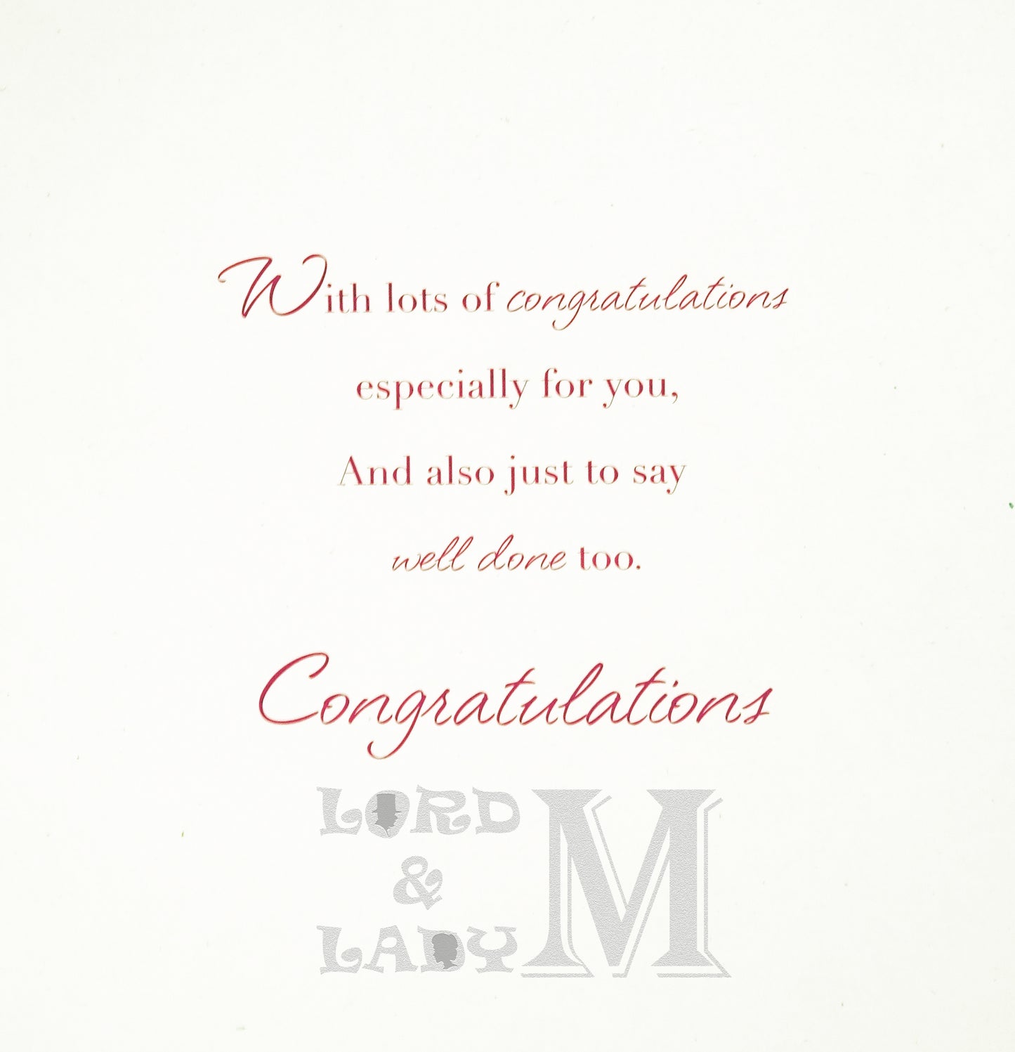 19cm - Congratulations To You Enjoy Your Day - CWH
