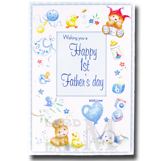 19cm - Wishing You A Happy 1st - Boy White - DGC