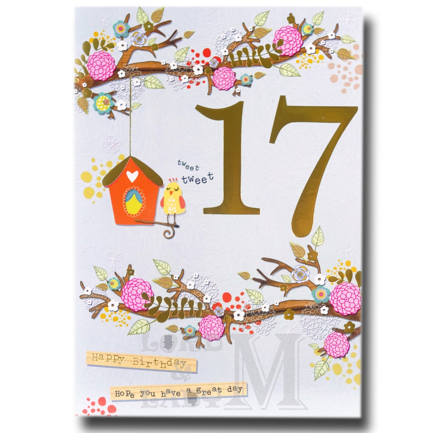 19cm - 17 Happy Birthday - Trees Birds- DGC