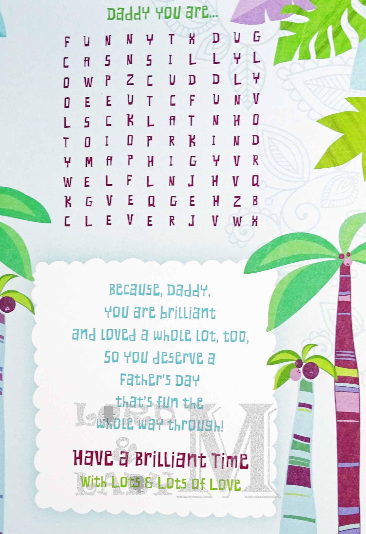 27cm - Happy Father's Day Daddy - Lge Letter - DG