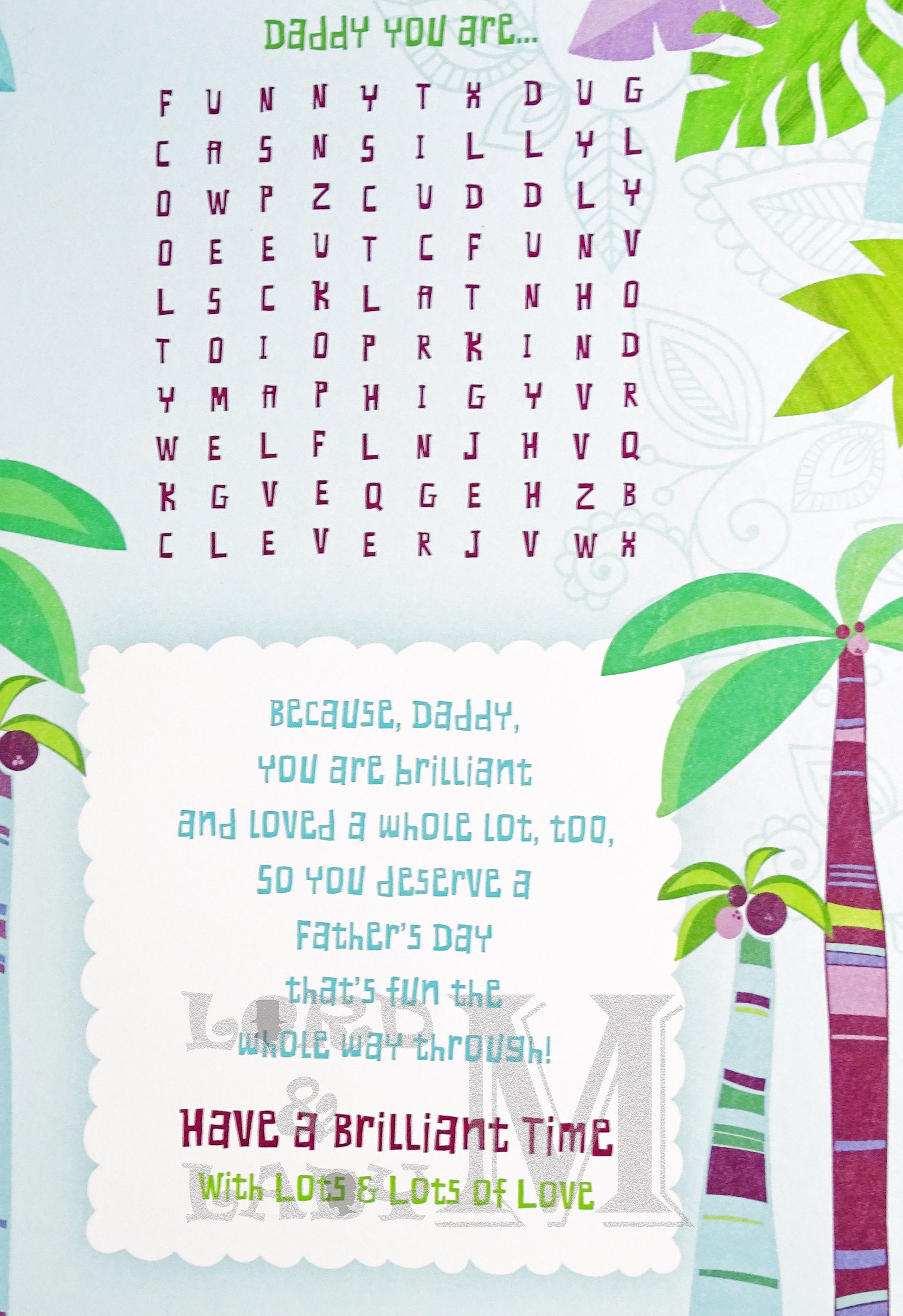 27cm - Happy Father's Day Daddy - Lge Letter - DG