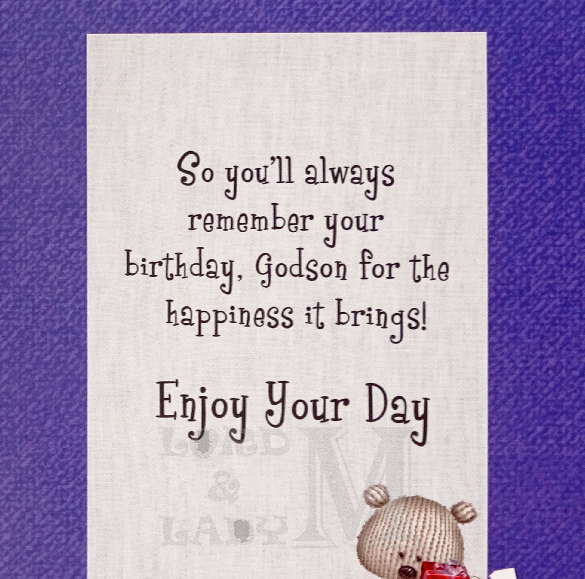 19cm - Special Birthday Wishes, Godson - DGC