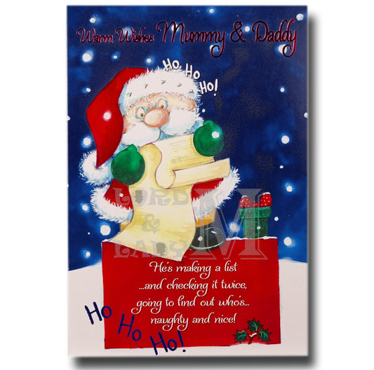 19cm - Warm Wishes Mummy & Daddy - Santa List -DGC