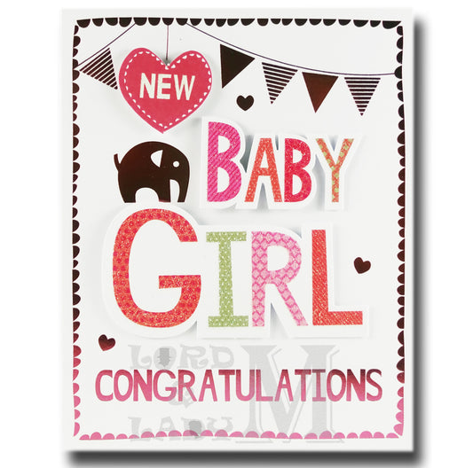 17cm - New Baby Girl Congratulations - CWH