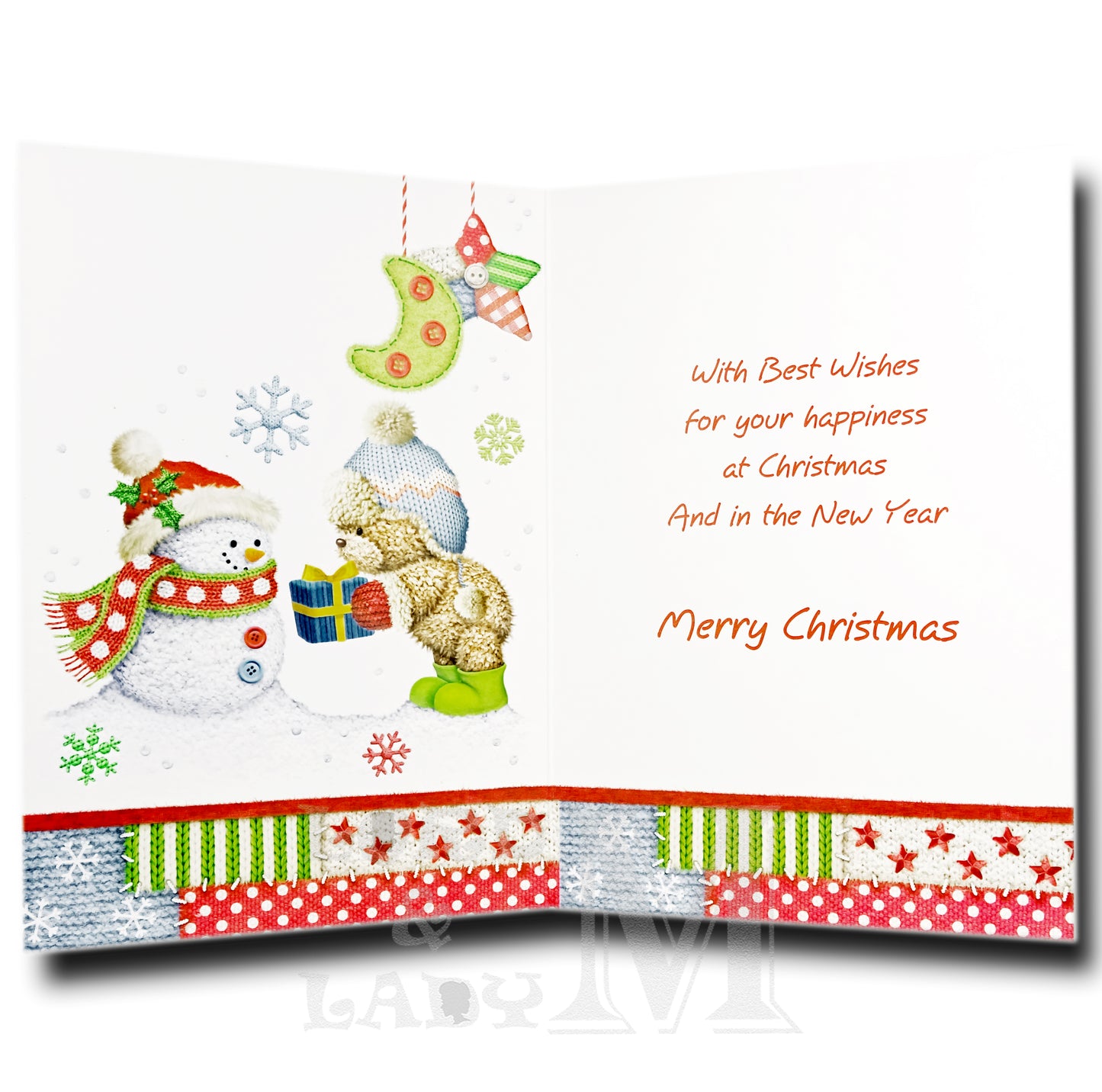 19cm - Happy Christmas Godson - Bear Snowman - BGC
